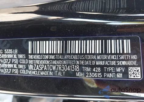 2024 Alfa Romeo Tonale Ti Eawd from USA, damaged, VIN ZASPATCW7R3041318